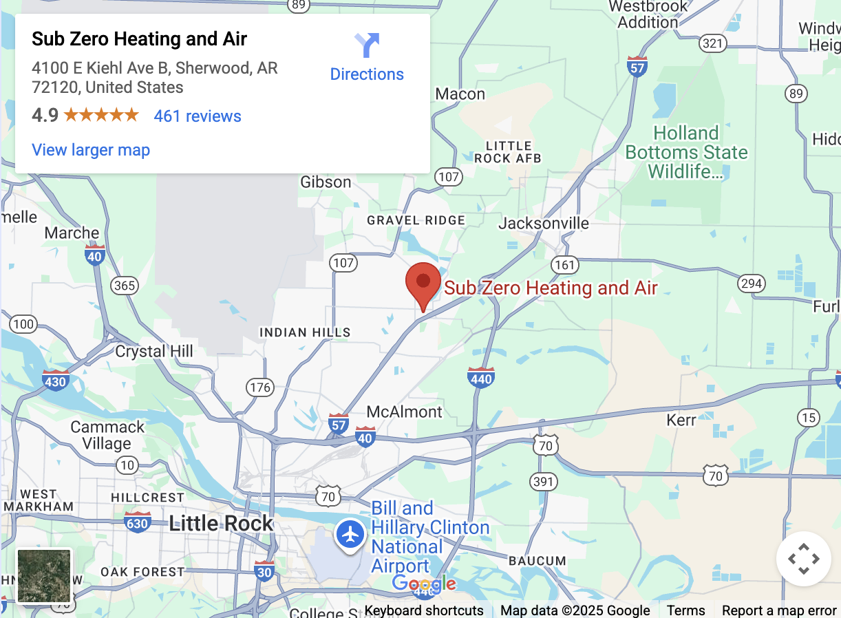 Map Location of Sub Zero Heating and Air